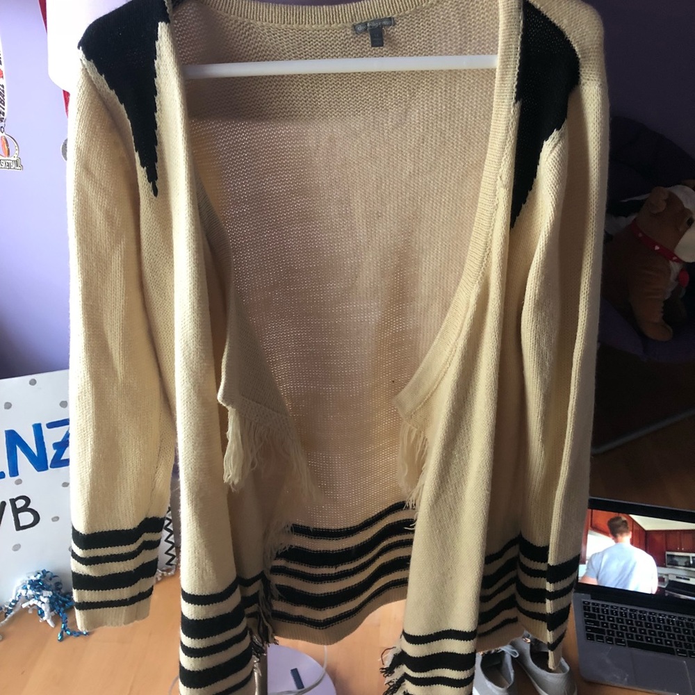 Black and cream knit cardigan